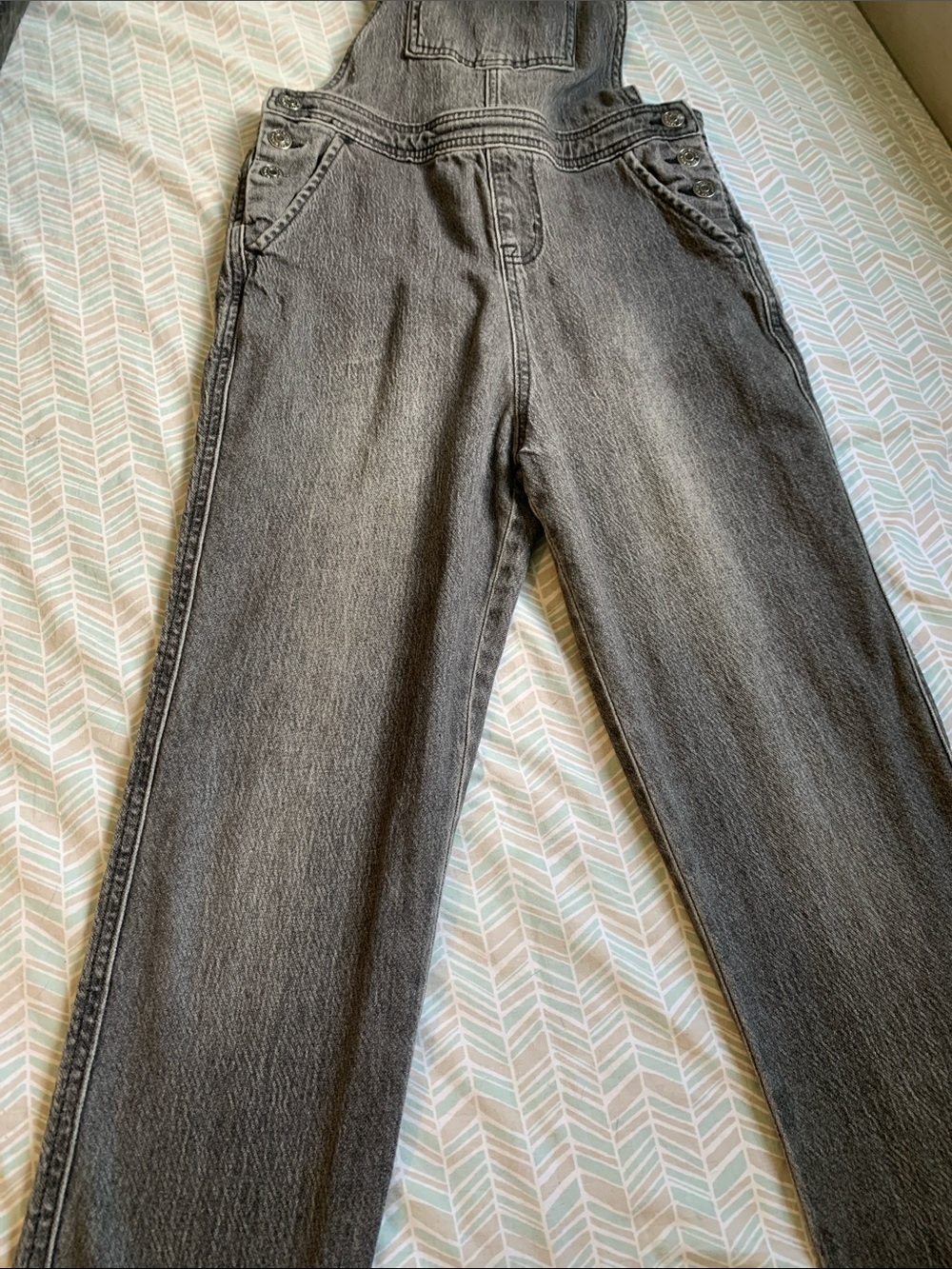 Cat & Jack kids Unisex Gray Straight-Leg Jeans Overalls